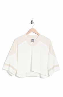 New Balance Oversize Crop Jersey Mesh V-Neck T-Shirt