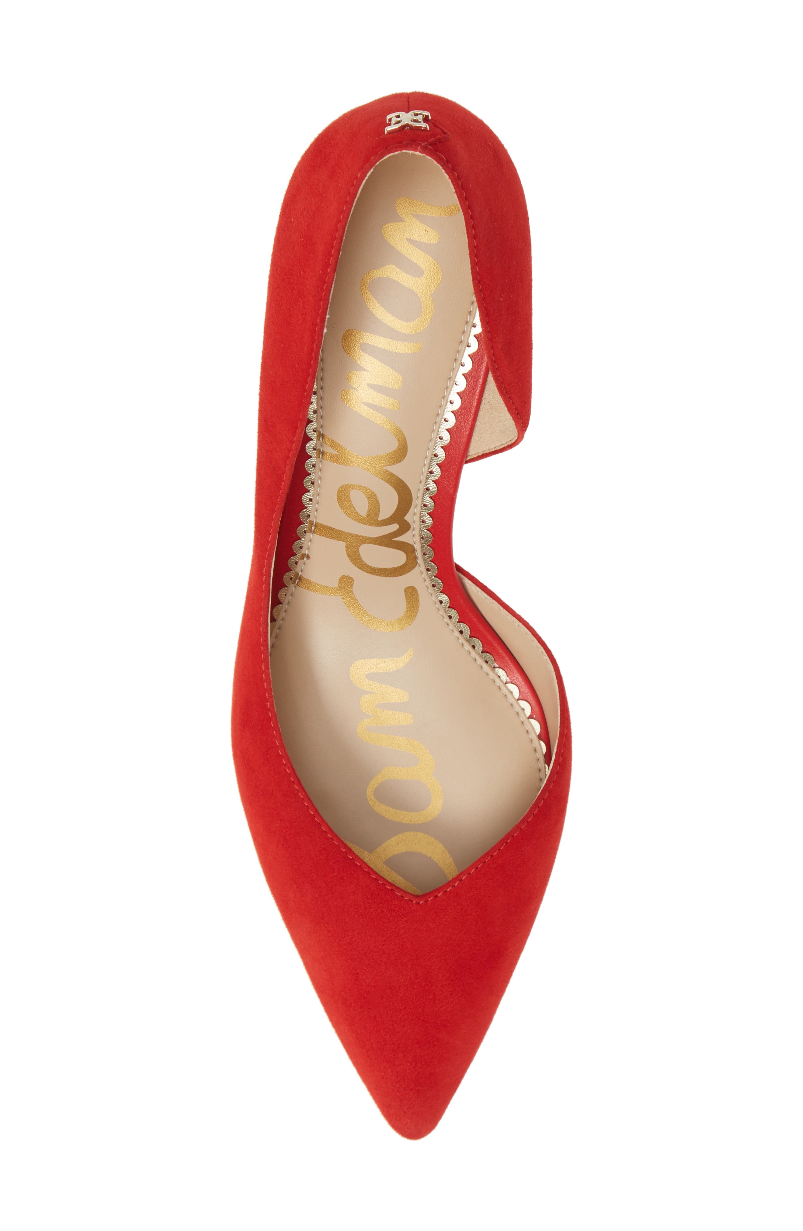 Jari Half d'Orsay Pump, Alternate, color, LIPSTICK RED SUEDE