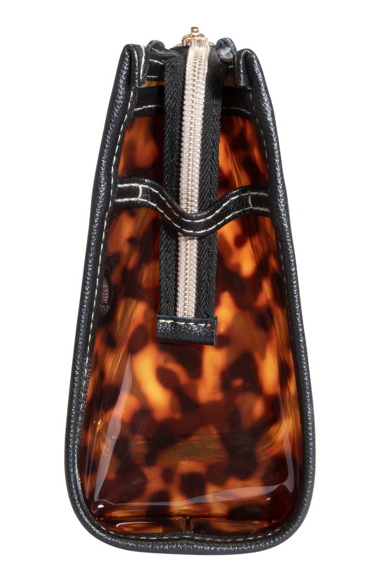 Stephanie Johnson Miami Clearly Tortoise Medium Zip Cosmetic Bag, Alternate, color,