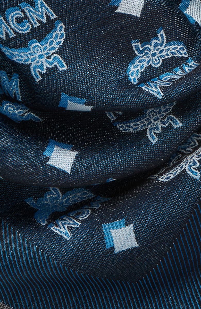 MCM Square Monogram Jacquard Silk & Wool Scarf, Alternate, color, 