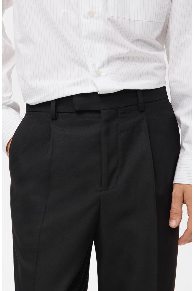 Regular Fit Pleated Pants, Alternate, color, BLACK