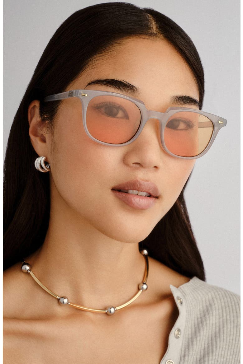 Le Resolu 51mm D-Frame Sunglasses, Alternate, color, CLOUD / MUSTARD MONO