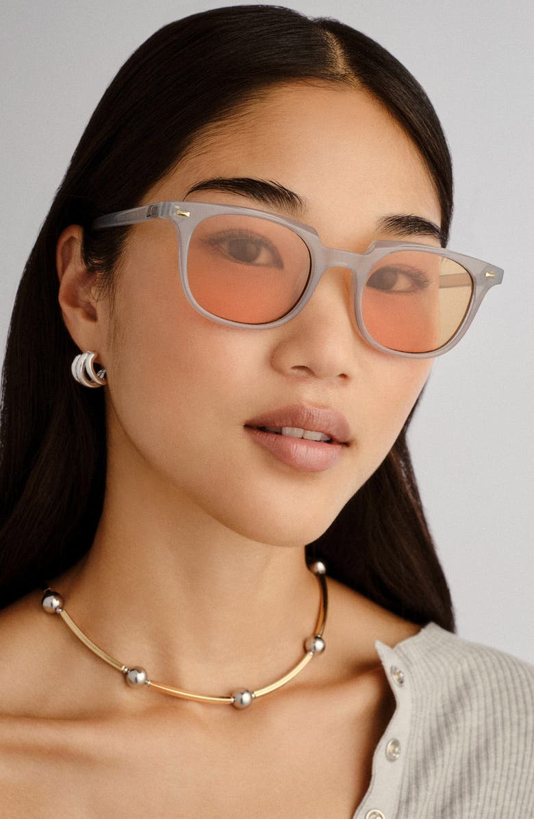 Le Specs Le Resolu 51mm D-Frame Sunglasses, Alternate, color, Cloud / Mustard Mono