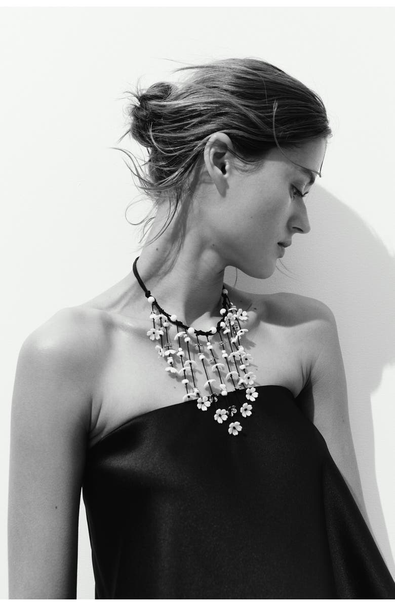 H&M Waterfall Cord Necklace, Alternate, color, Black