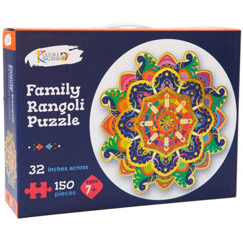 Family Rangoli Diwali Puzzle 150 Piece, 32 Inch Across Puzzle