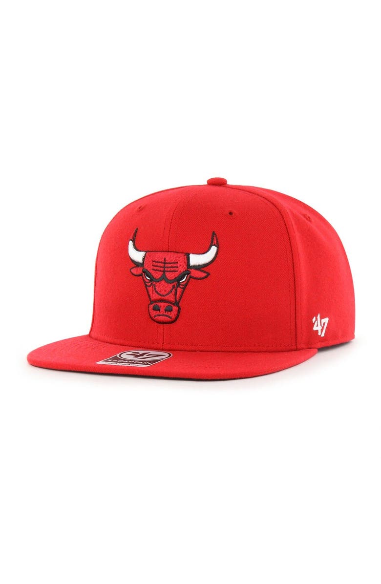 '47 Men's '47 Red Chicago Bulls Sure Shot Captain Snapback Hat, Alternate, color,