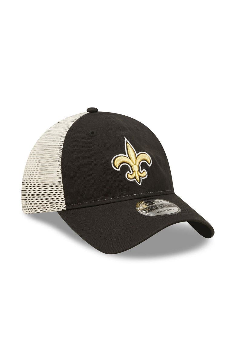 New Era Men's New Era Black/Natural New Orleans Saints Loyal 9TWENTY Trucker Hat, Alternate, color, 