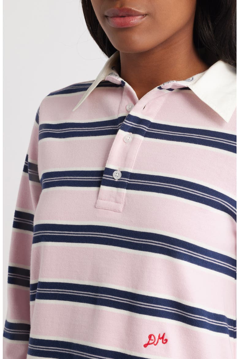 Cassia Shrunken Organic Cotton Rugby Shirt, Alternate, color, PINK