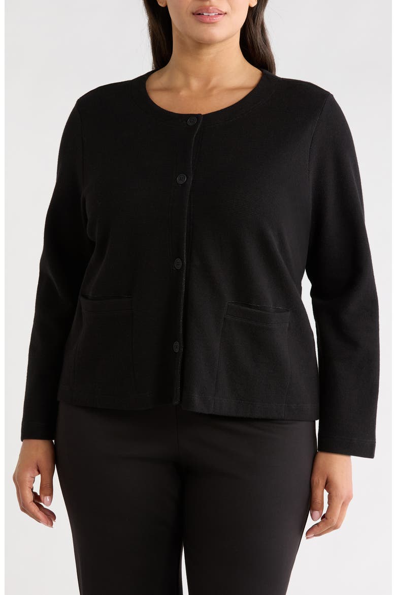 Button Front Organic Cotton Jacket, Alternate, color, BLACK