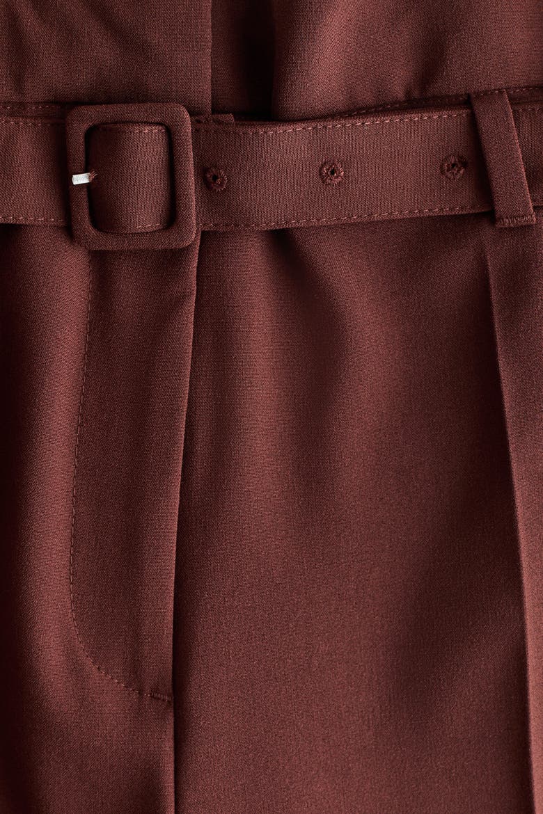 Paper-bag Pants With Belt, Alternate, color, Dark brown