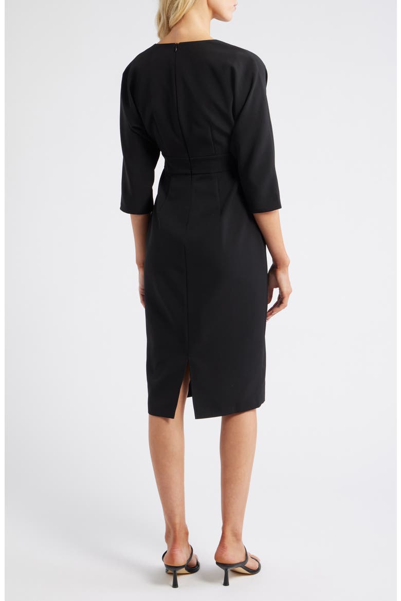 Faux Wrap Cocktail Dress, Alternate, color, BLACK