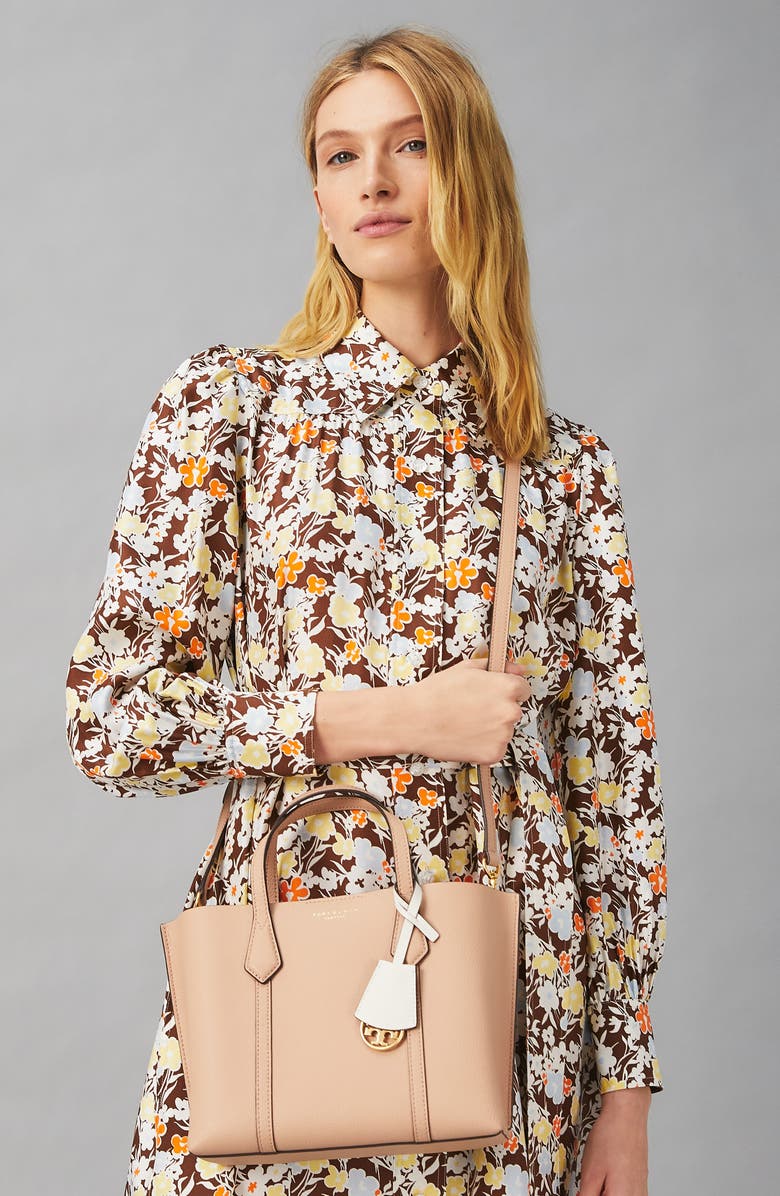 Tory Burch Small Perry Triple Compartment Leather Satchel, Alternate, color,