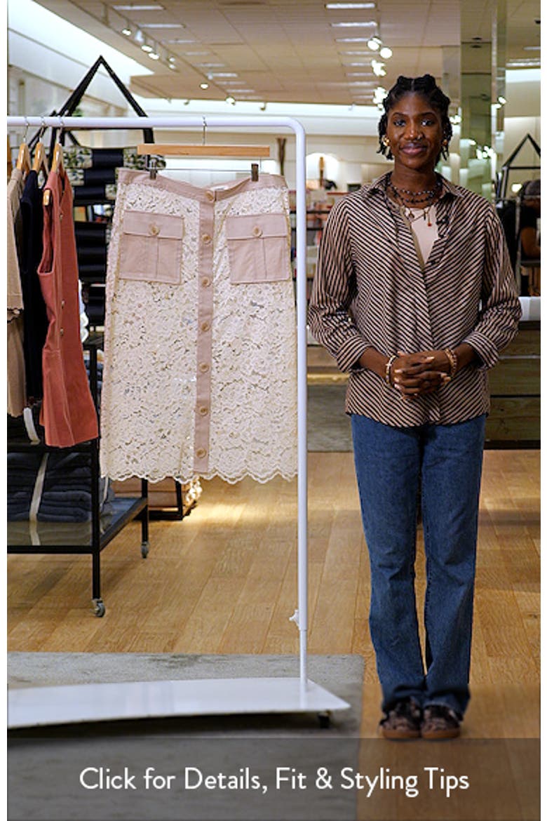 Shae Mixed Media Cotton Blend Lace Skirt video