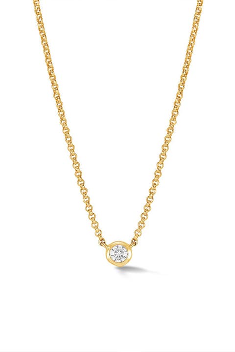 White Sapphire Round Dewdrop Pendant