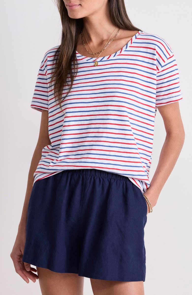 vineyard vines Relaxed Cotton Slub T-Shirt, Main, color, Stripe Whiteredmoon