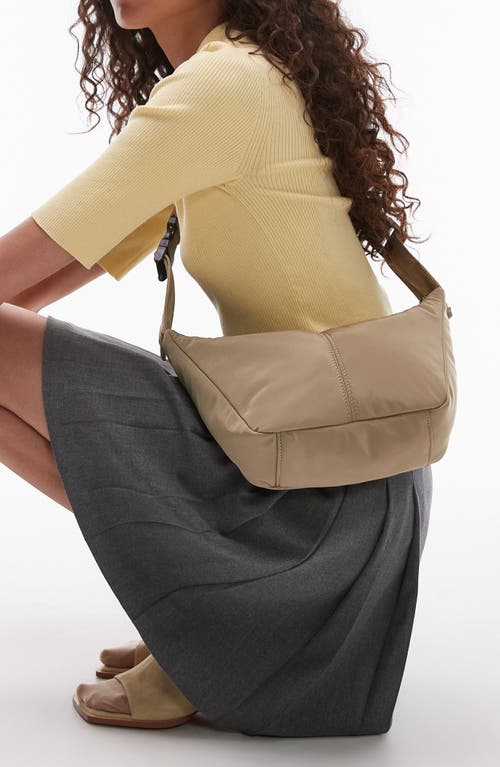 Topshop Nylon Crossbody Bag In Brown