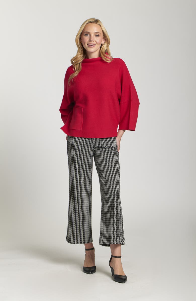 APNY Funnel Neck Patch Pocket Sweater, Alternate, color, Red