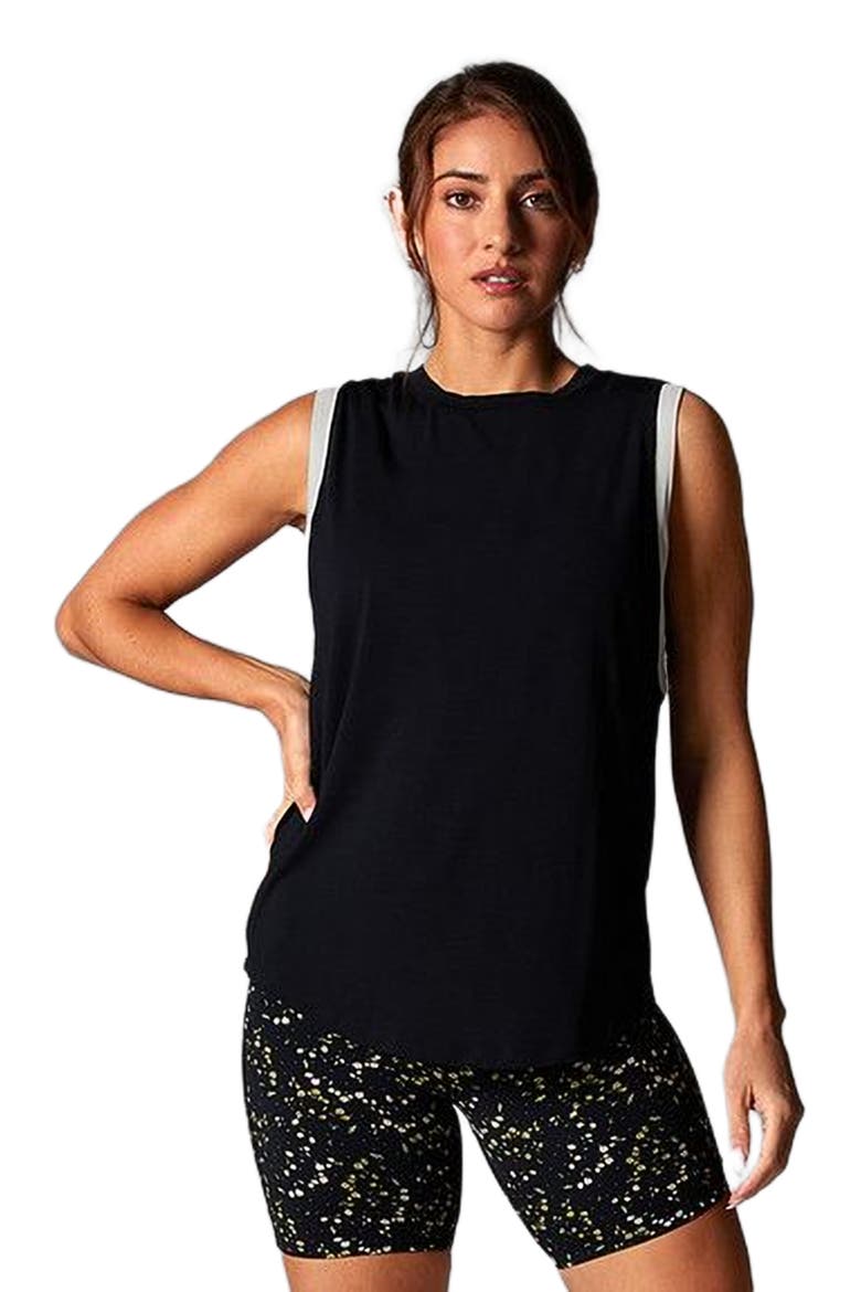 High Neck Muscle Tank, Alternate, color, EBONY COCONUT
