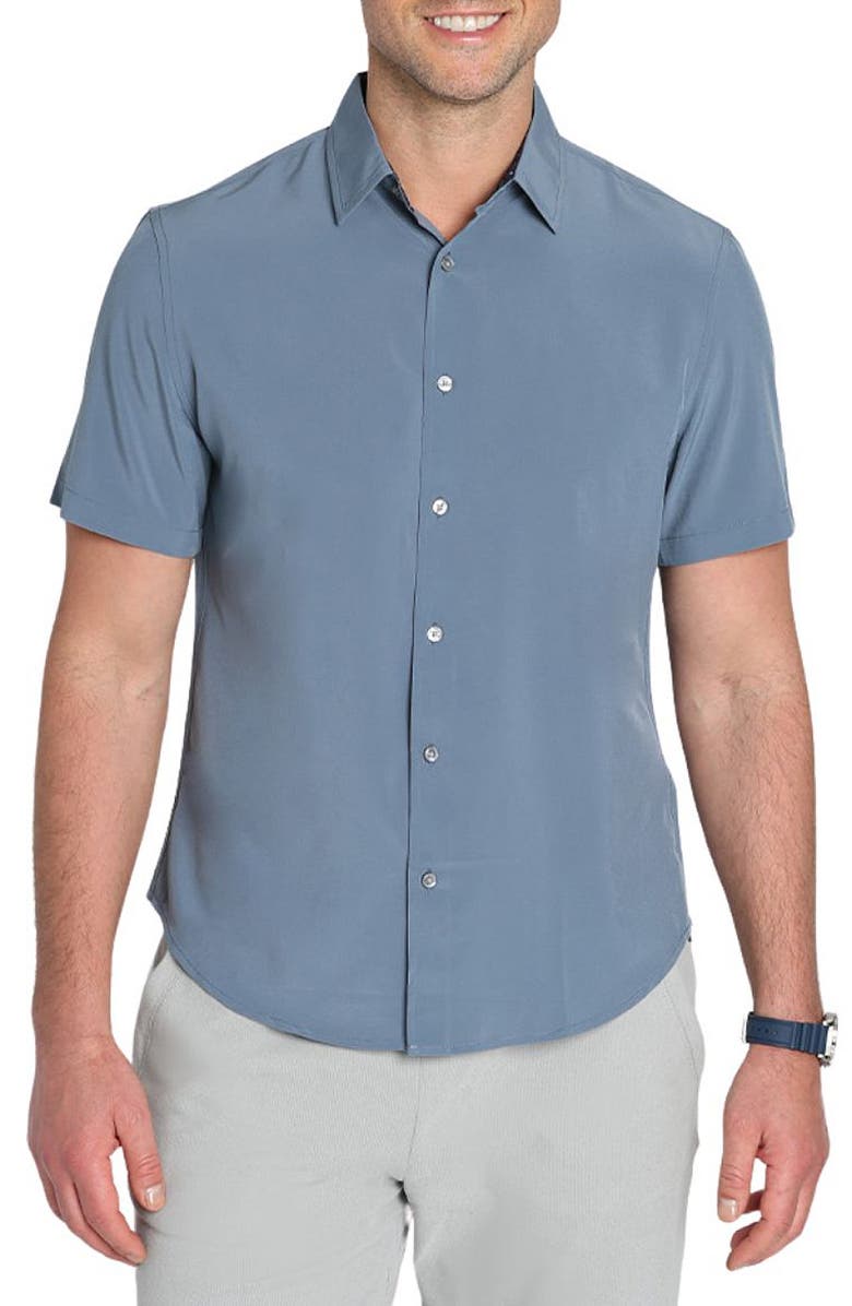 JACHS Gravityless Short Sleeve Button-Up Shirt, Main, color,