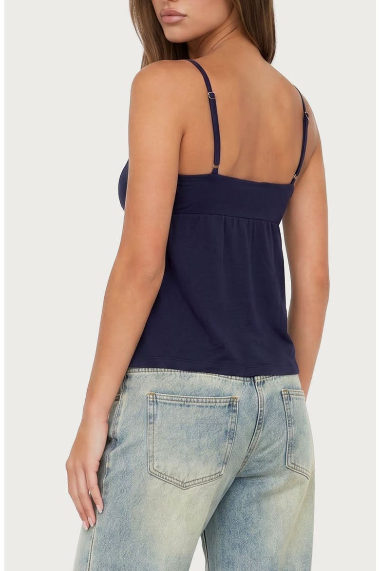Michey Tie Front Babydoll Camisole, Alternate, color, NAVY