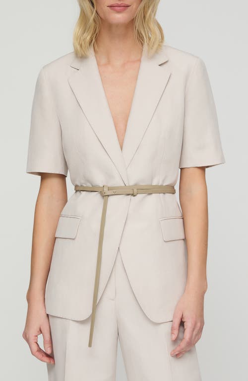 Lafayette 148 Silk Linen Belted Short Sleeve Fitted Jacket