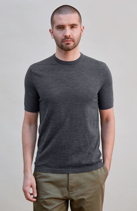 Superfine Merino Wool Knitted T-shirt