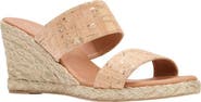 André Assous Nolita Cork Espadrille Platform Wedge Slide Sandal
