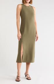 Theory Halter Neck Slit Seam Midi Dress