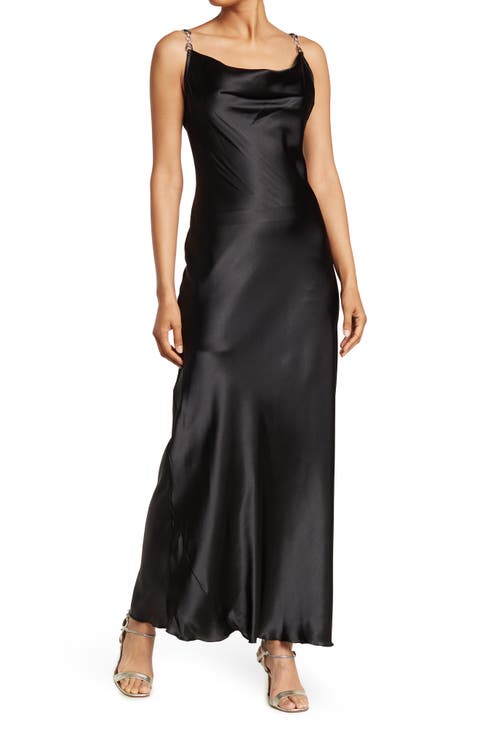 Solid Long Satin Slip Dress