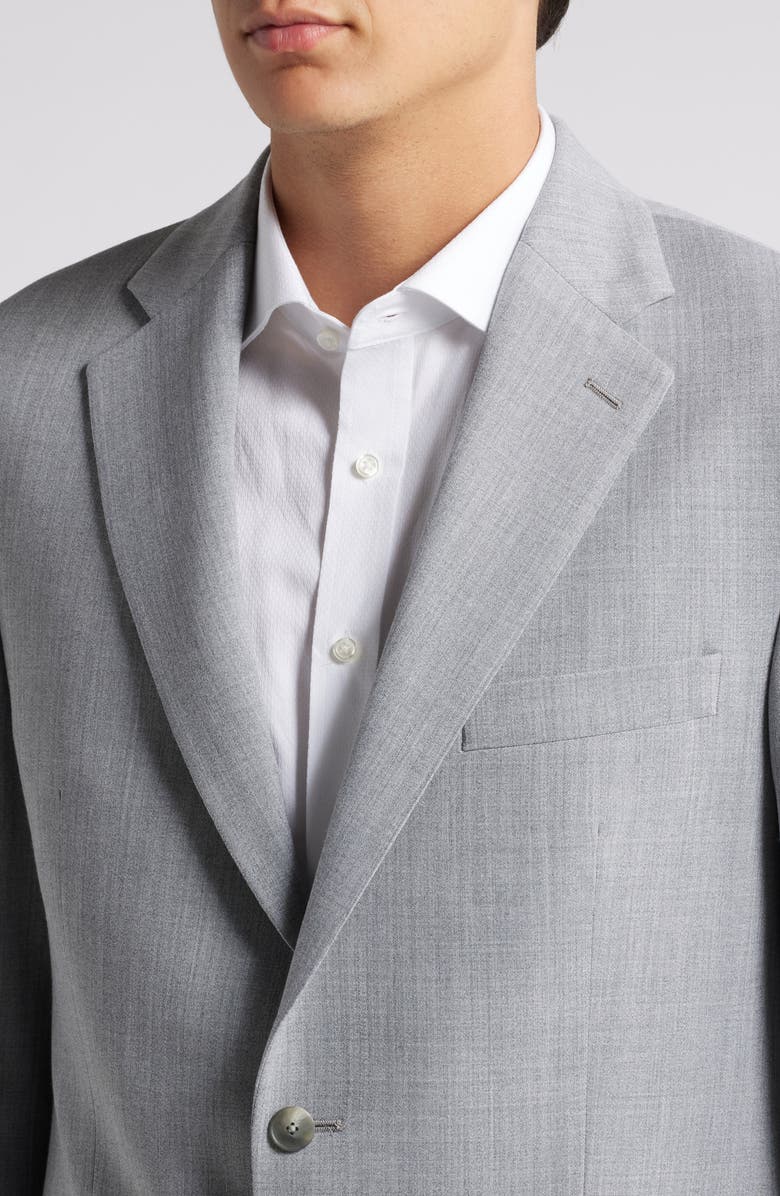 Vince Classic Heathered Grey Stretch Wool Suit, Alternate, color, Light Grey