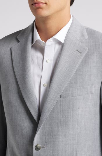 Classic Heathered Grey Stretch Wool Suit