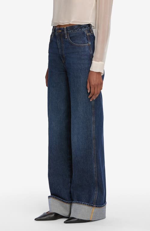Frame The Cuffed Wide High-rise Wide-leg Jeans In Blue
