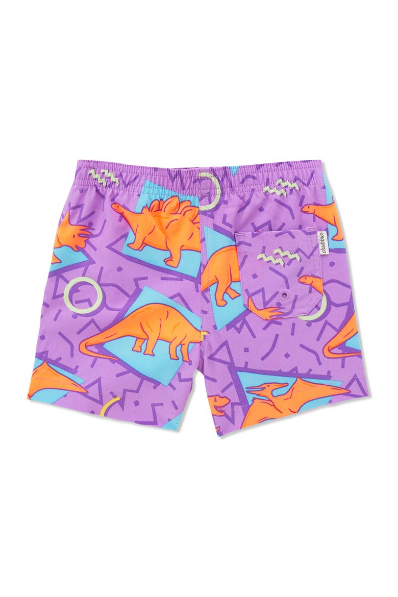 The Classic Jurassic Swim Trunks, Alternate, color, PURPLE DINOS