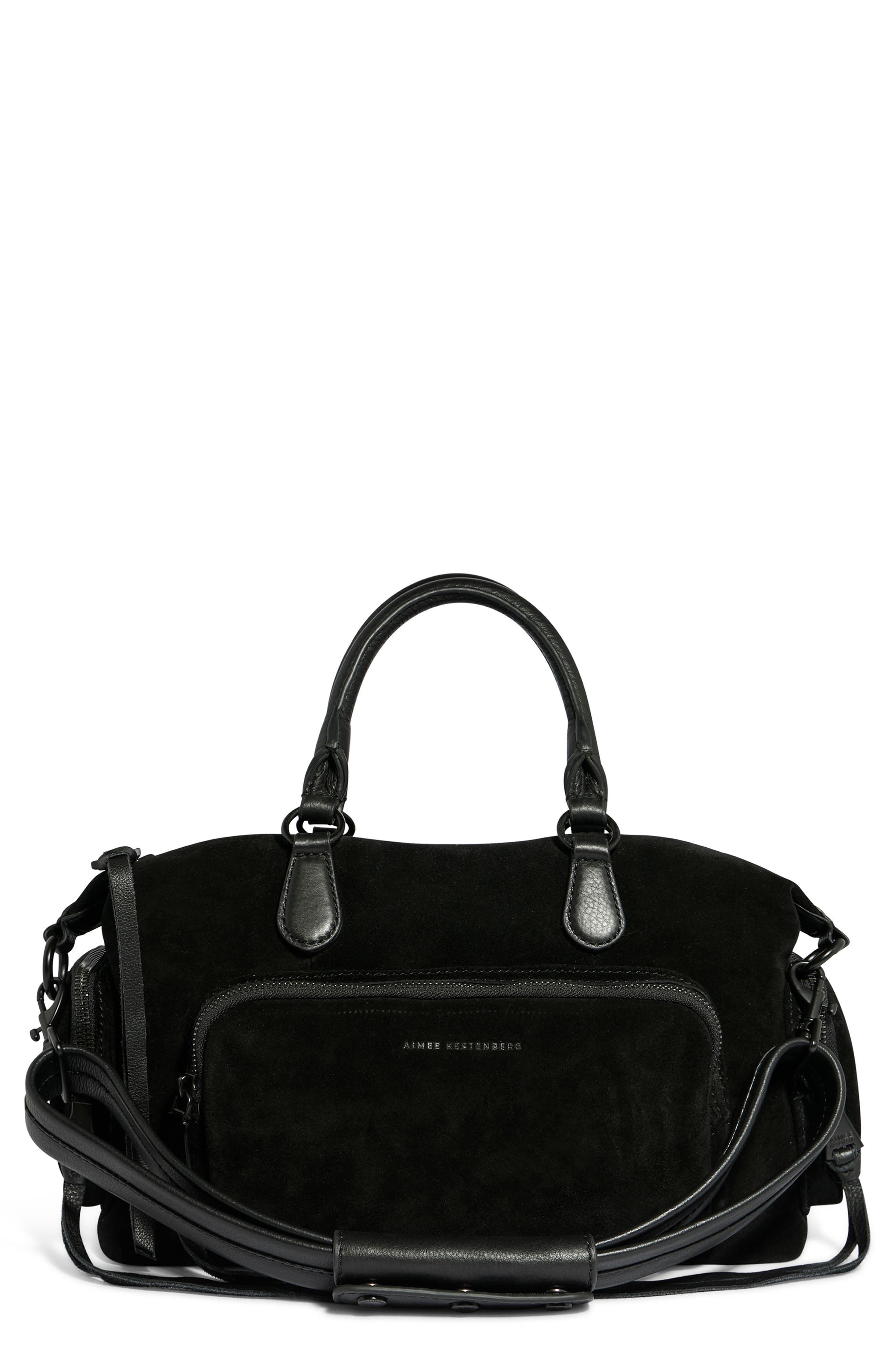 AIMEE Away We Go Leather Satchel, Main, color, 