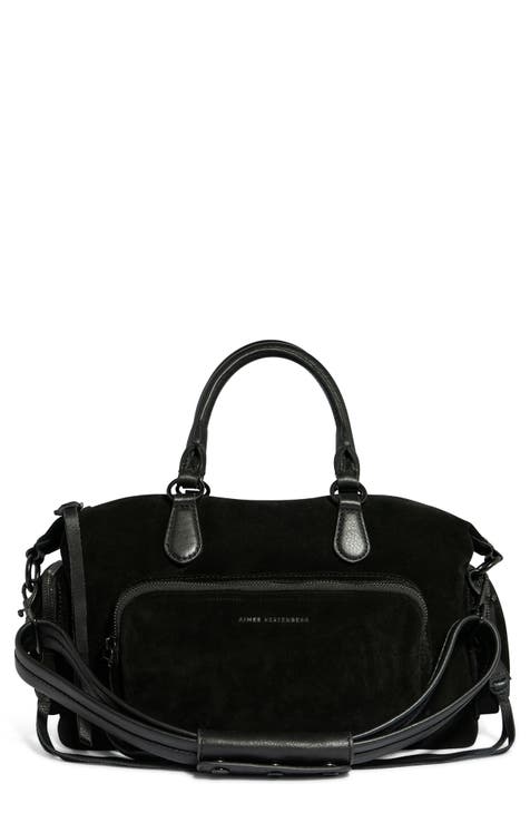 Black leather satchel purse online