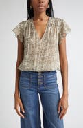 Ramy Brook Teresa Abstract Snakeskin Print Silk Blend Top