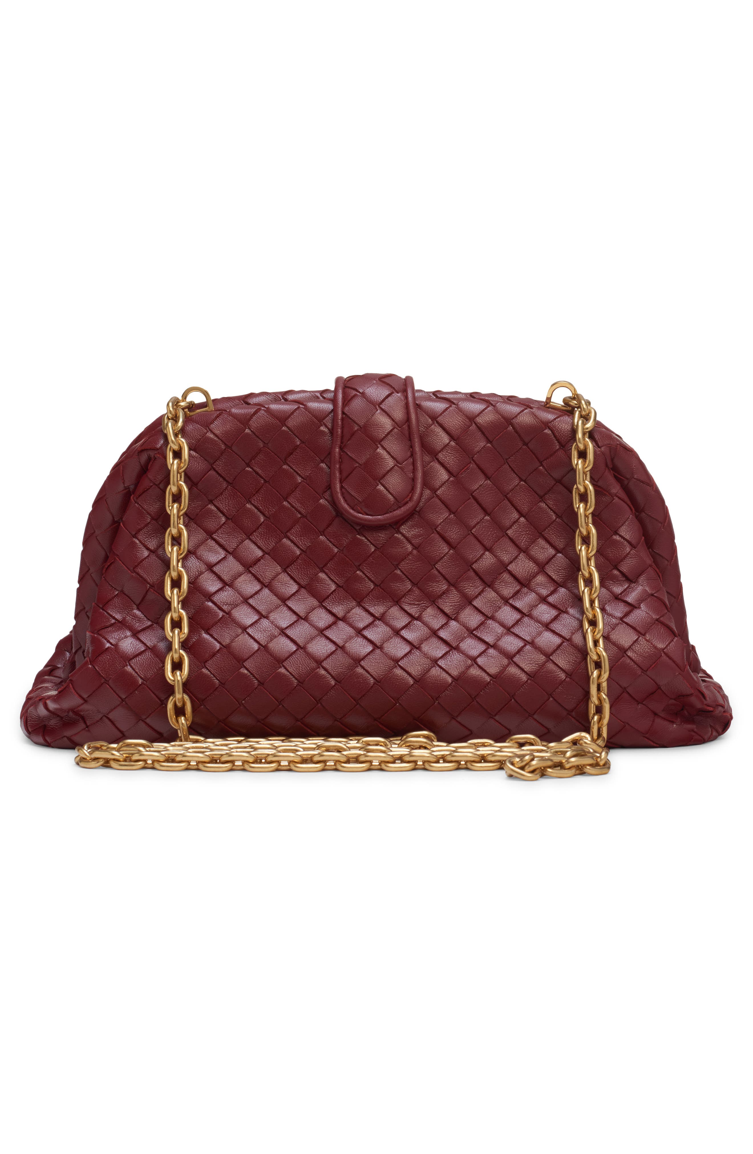 Bottega Veneta The Lauren 1980 Intrecciato Leather Clutch, Alternate, color, 6569 Lava Red-Brass V