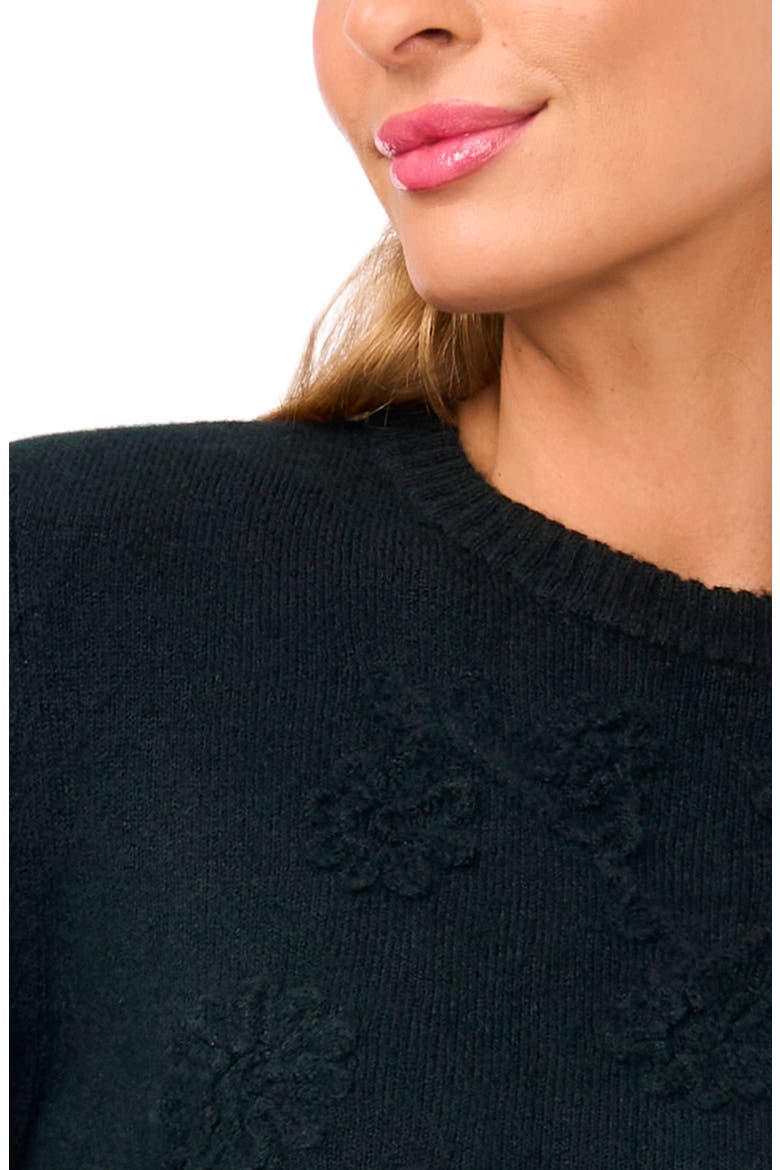 Embroidered Floral Sweater, Alternate, color, RICH PINE