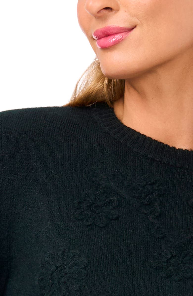 Ted Baker Embroidered Floral Sweater, Alternate, color, Rich Pine