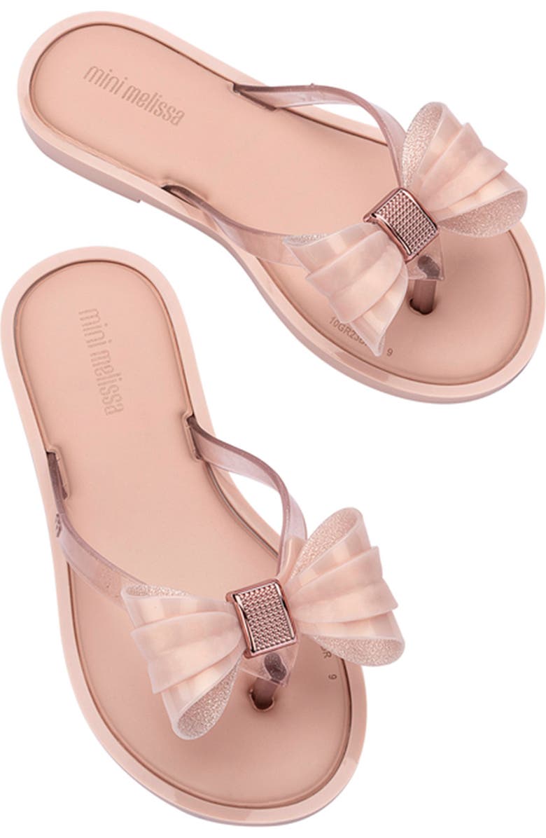 Melissa Kids' Bow Flip Flop, Alternate, color, Pink Glitter