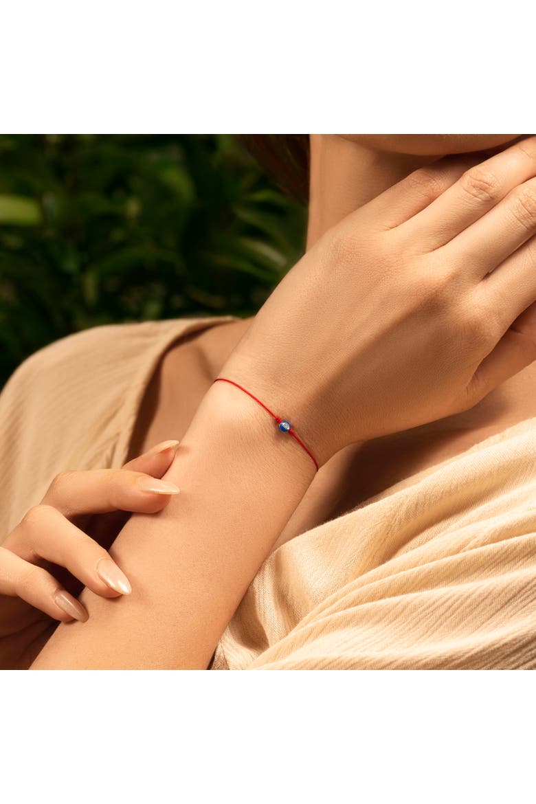 Women's Navy Enamel Evil Eye Red String Adjustable Bracelet Super Guardian, Alternate, color, Red/silver/navy