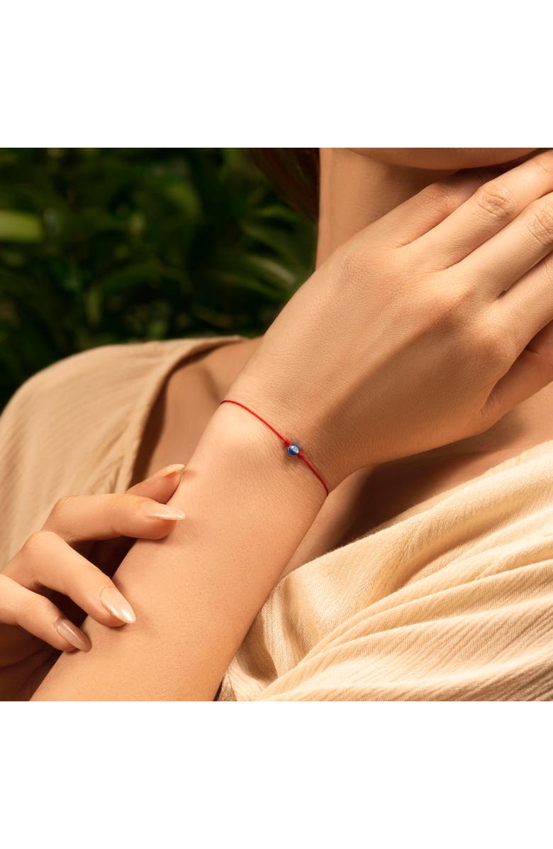 Karma and Luck Women's Navy Enamel Evil Eye Red String Adjustable Bracelet Super Guardian, Alternate, color, Red/Silver/Navy