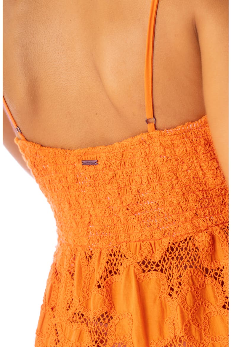 Ginger Garden Emily Cotton Cover-Up Dress, Alternate, color, BRIGHT ORANGE
