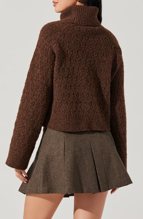 ASTR ASTR THE LABEL TEXTURED STITCH CROP TURTLENECK SWEATER 