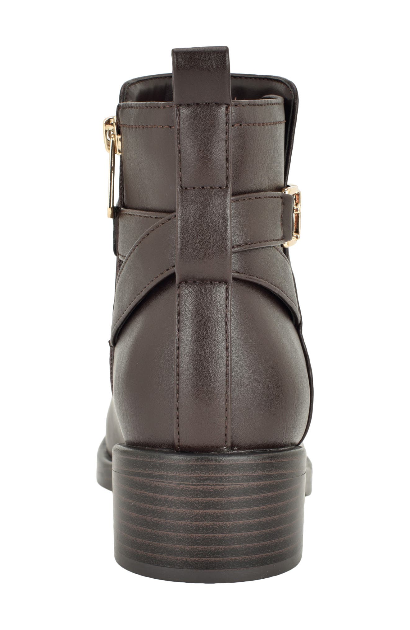 Idala Faux Leather Bootie, Alternate, color, DARK BROWN
