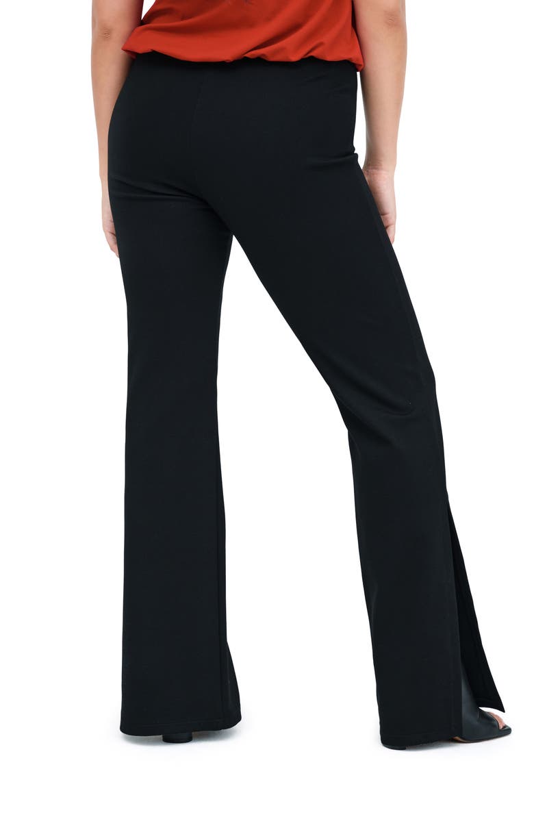 Marcella Pearson Slit Flare Leg Pants, Alternate, color, Black