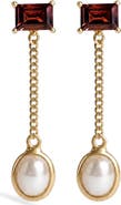 Awe Inspired Molten Pearl Asymmetrical Drop Earrings