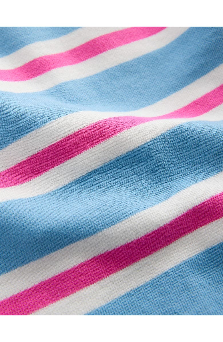 Mini Boden Kids' Stripe Short Sleeve Cotton Sweatshirt, Alternate, color, Blue Stripe
