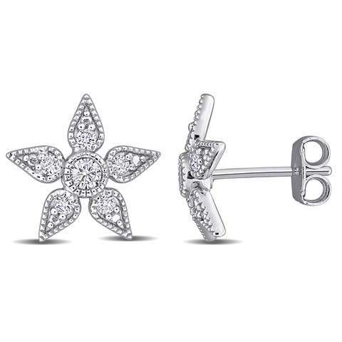 Lab-Grown Diamond Flower Stud Earrings