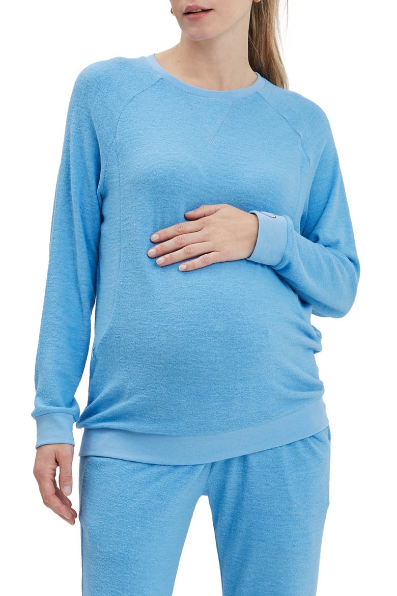 Heart on My Sleeve Maternity/Nursing Sweatshirt, Main, color, BLUEBELL